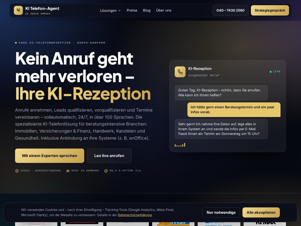 KI-Telefon-Agent für Immobilienmakler — Demo